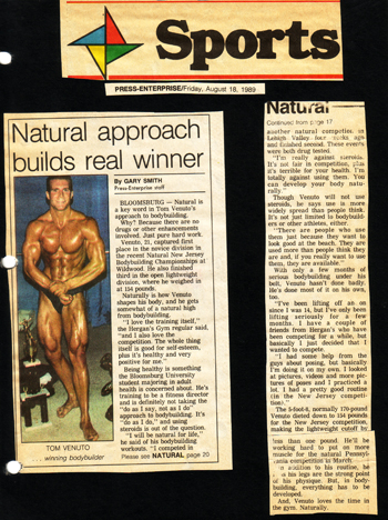 Tom Venuto Newspaper Photo